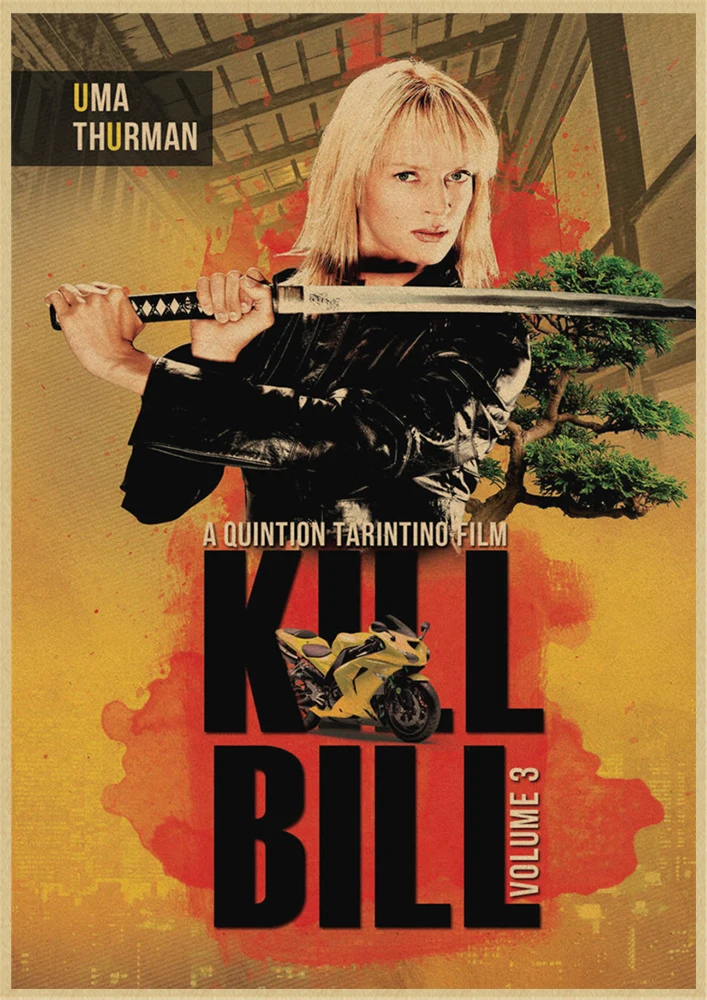 Kill Bill Vol.1 классический Квентин фильм крафт-бумага постер для бара/Кафе Ретро плакат декоративной живописи