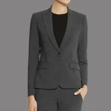 Высокое качество, новинка, Осень-зима, Модный женский костюм, куртки и брюки, комплекты, серые, официальные женские костюмы