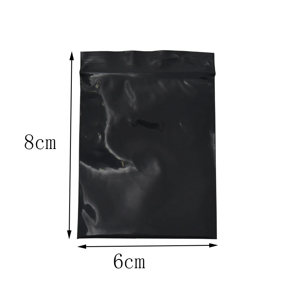

300pcs/lot 6*8cm Zip Lock Black Plastic Bag Self Seal Package Bags Top Zipper For Electronics Crafts Opaque Travel Pack Pouches