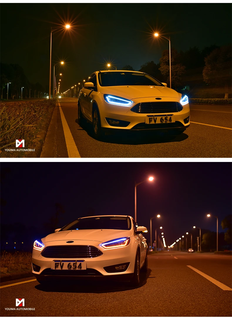 АКД стайлинга автомобилей фара для Ford светодиодная фара для Focus 2015-2018 Новый фокус 4 светодиодный DRL D2H Hid динамический сигнал поворота