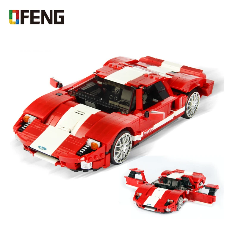 

XINGBAO Red Race Super Car DIY Building Blocks Famous Moc Car 3D Model Boy Gifts Educational Toys for children