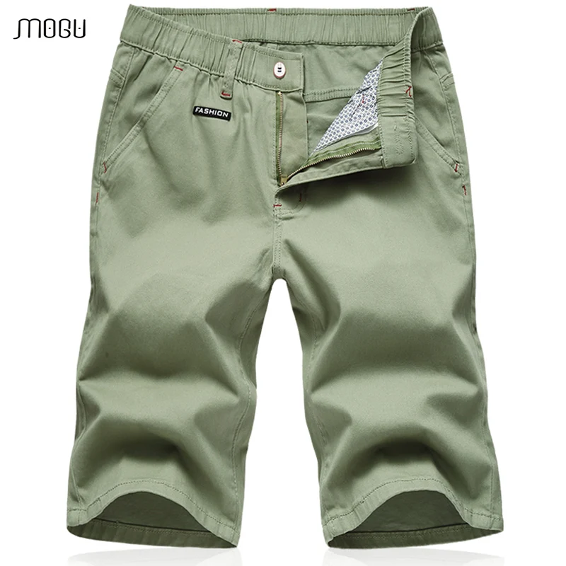 MOGU мужские повседневные шорты летняя последняя версия хлопковые шорты с эластичной резинкой на талии 2 цвета доступны по колено высокое качество 30-48