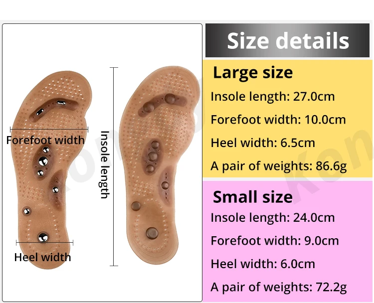 KONGDY/1 пара магнитных стельки для ухода за ногами, магнитотерапевтические стельки, массажные подушечки для ног, акупрессура, массажные подушечки, Detoxin, тонкие стельки