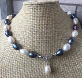 

gorgeous 14-15mm south sea baroque multicolor pearl necklace pendant 18inch