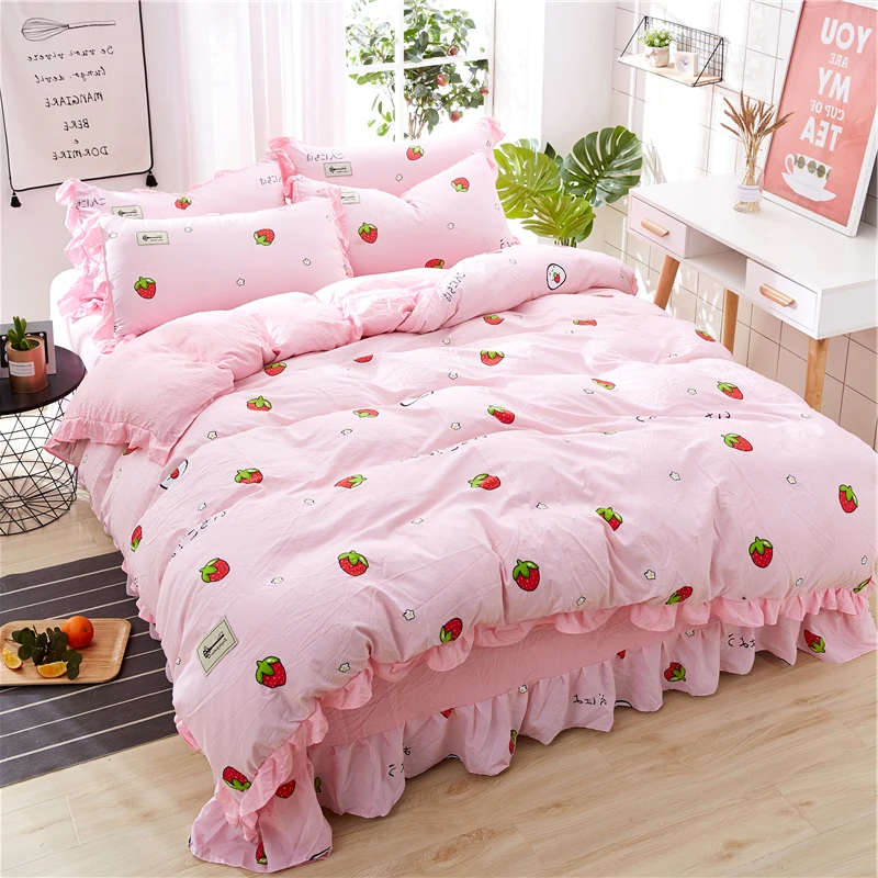 Buy Romantic Bedding Set Strawberry Print Duvet Cover