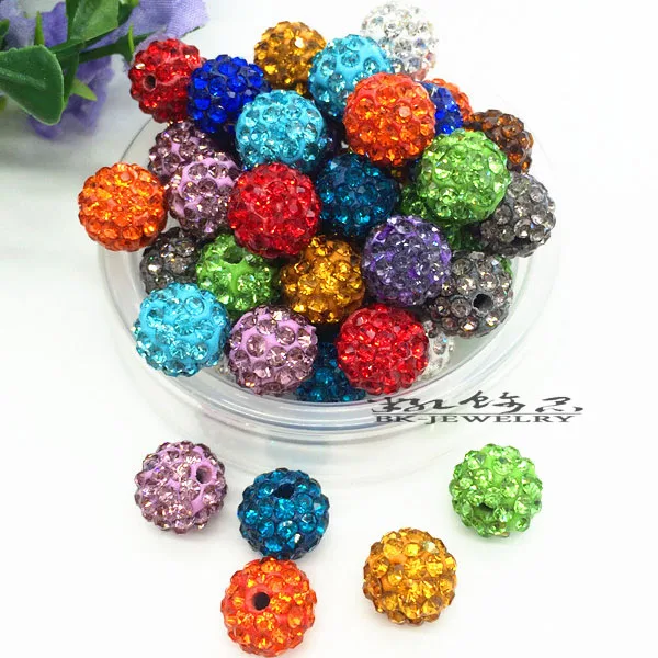 

100pcs 12mmCrystal Paved Bead Rhinestone Crystal Ball Beads For DIY Jewelry Making Can Choose Color 32 Colors