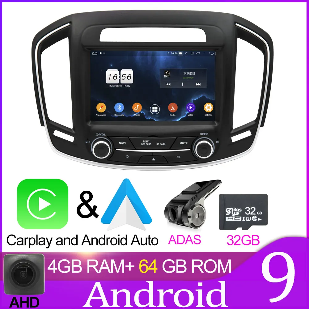 Owtosin Восьмиядерный Android 9,0 Автомобильный DVD Радио для Buick Regal Vauxhall Insignia/Opel Insignia Автомобильный gps навигатор - Цвет: 64GB carplay ADAS