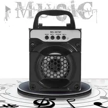 MS-307BT Портативный Беспроводной Bluetooth Динамик с светодиодный свет AUX Колонка USB Динамик s Поддержка TF AUX USB FM радио черный