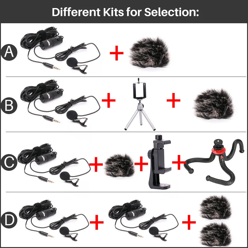 BOYA BY-M1 Lavalier Microphone Omnidirectional Condenser Mic for iPhone Smartphone Canon Nikon DSLR Camera Interview Broadcast