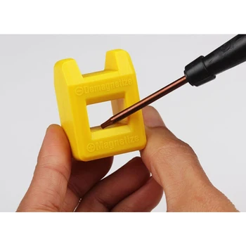 

1PCS Yellow Mini 2 in 1 Magnetizer Demagnetizer Tool Screwdriver Magnetic