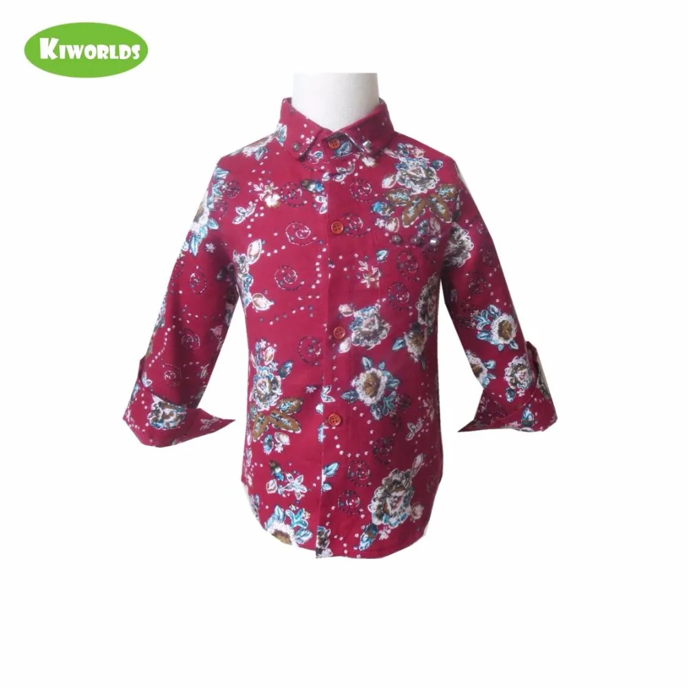 Весенний дизайн красные хлопковые рубашки с длинными рукавами для мальчиков и девочек красочный цветочный узор мягкие модные детские рубашки