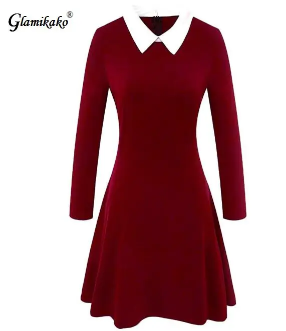 

Glamikako Autumn new European and American women's elegant large a-line dress Women Elegant Casual Work office dress