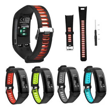 

Adjustable Breathable Silicone Watchband Two-tone Wrist Strap Bracelet Replacement for Garmin Vivosmart HR Smart Watch Accessori
