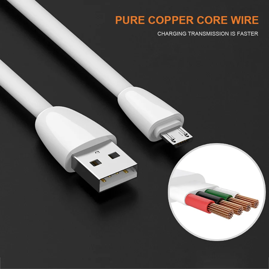 WST سريع شحن 2A الحبل مايكرو كابل usb لسامسونج Xiaomi هواوي LG الروبوت المصغّر usb الحبل الهاتف المحمول شاحن كابل بيانات