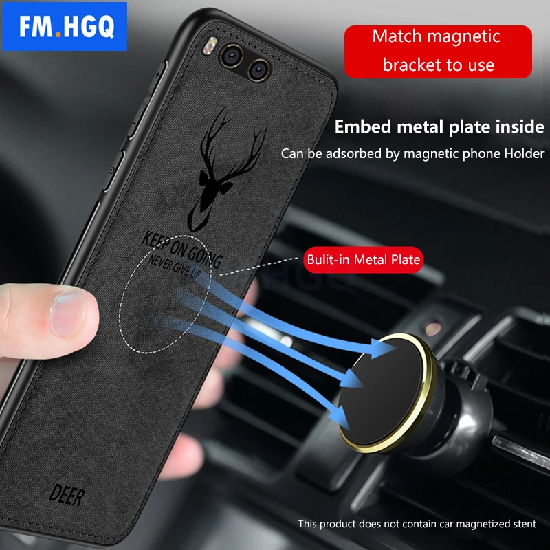 

Hot Cloth Texture Deer 3D Soft TPU Magnetic Car Case For Huawei Honor 8X Built-in Magnet Plate Case For Huawei Honor 8X 7X Cover