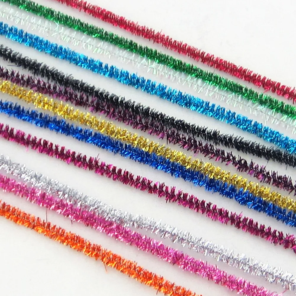  100pc/lot Assorted Glitter Metallic Chenille Stems Sparkly Pipe Cleaners Kindergarten Kids Educatio - 32719903762