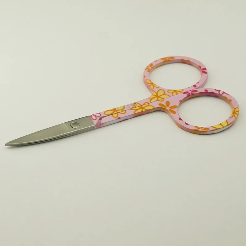 

2pcs Professional Pink pattern Muti. Nail Scissor Manicure For Nails Eyebrow Nose Eyelash Cuticle Scissors Curved