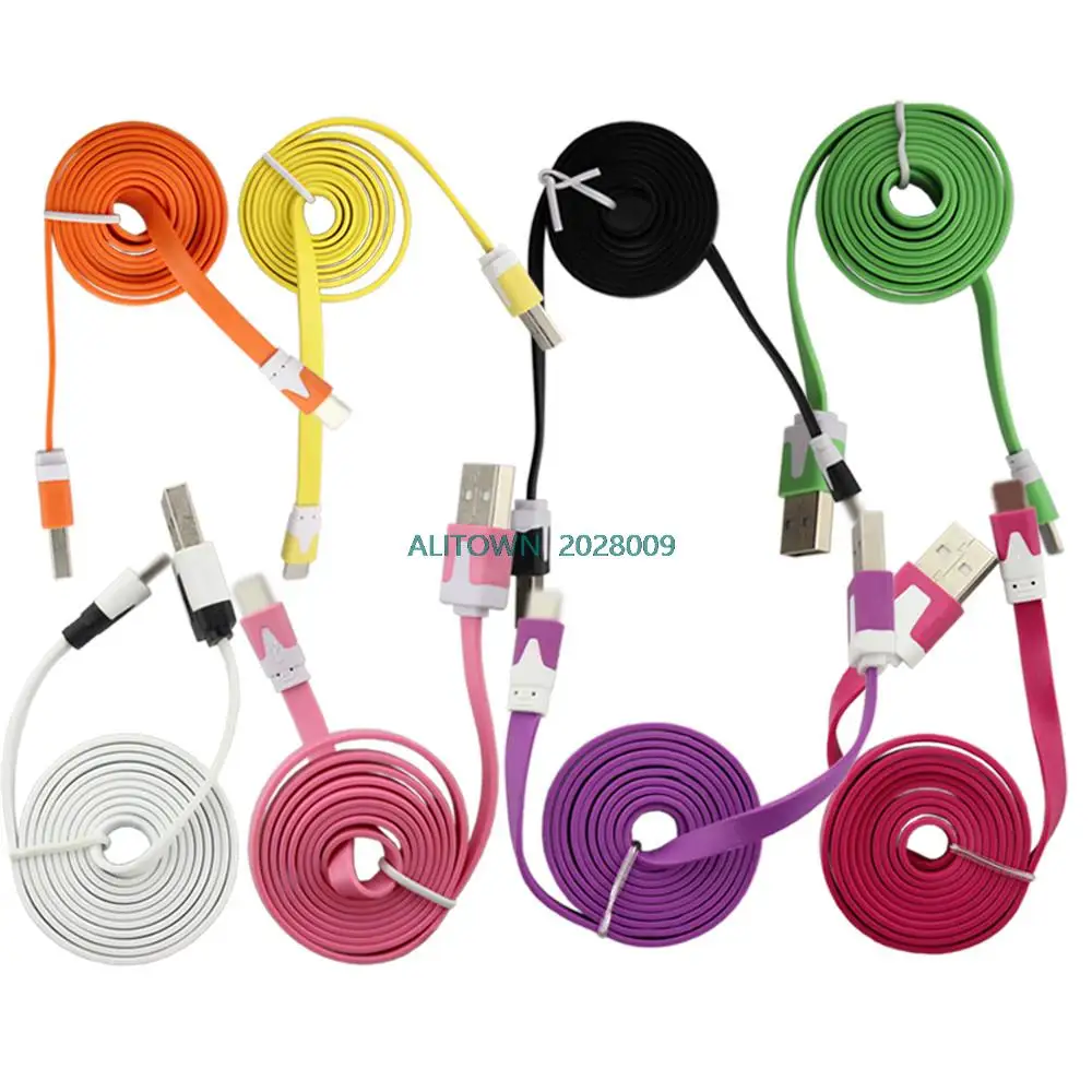1000pcs Protable Noddle 1M  USB Data Sync phone cable charger  For Apple iphone 5 5C 5S 6 Plus For iPad mini For ios 8 by fedex