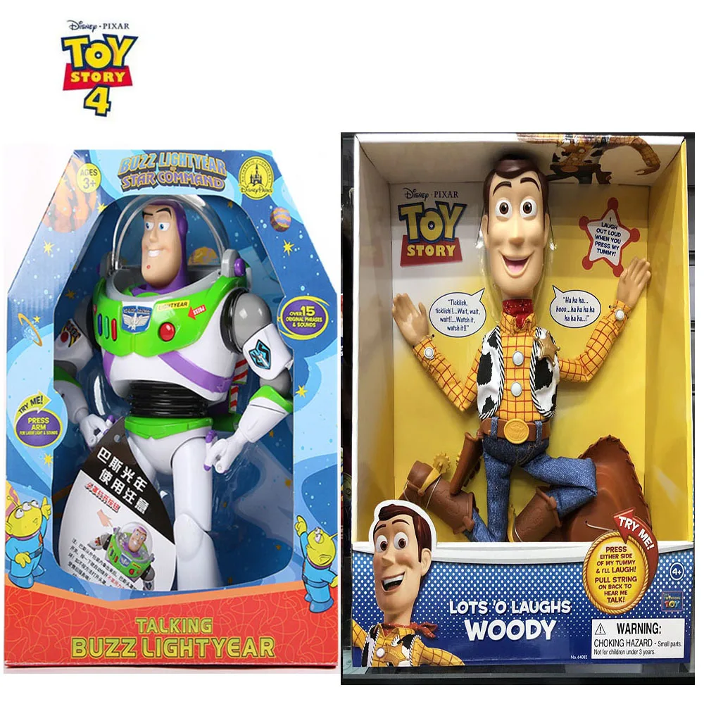 

New Disney Toy Story 4 3 woody Buzz Lightyear Talking Walking Light Figure Toys Woody Jessie Christmas Gift Collect Kids Dolls