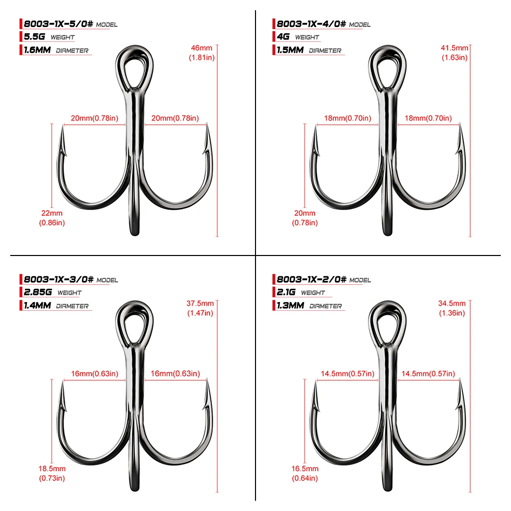 50 шт./лот рыболовный крючок в соленой воде, черные никелевые тройные Крючки, Высокоуглеродистая сталь, рыболовный крючок, высокопрочный 1#-12#2/0#-5/0# крючки