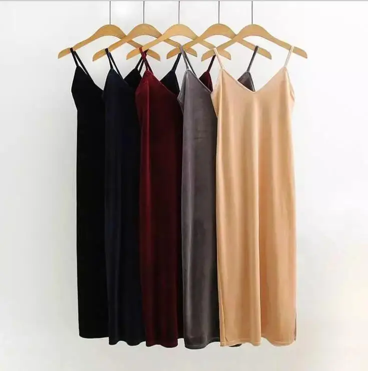 

Autumn velvet strap dress
