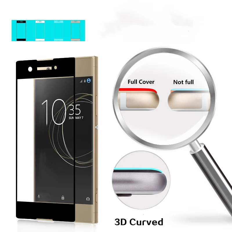 2.5D полное покрытие для Sony Xperia XA1 XA2 XA3 Защитная стеклянная пленка экрана стекло HD