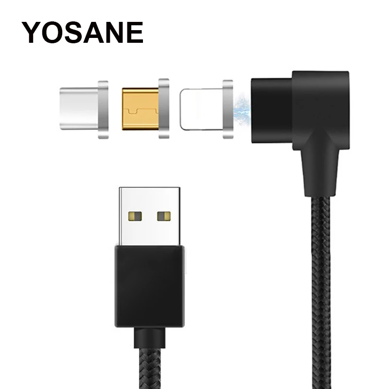 

Elbow Magnetic Charger Cable Micro USB/IOS/Type C USB Fast Charging Wire Magnet Chargers for iPhone Samsung Android Mobile Phone