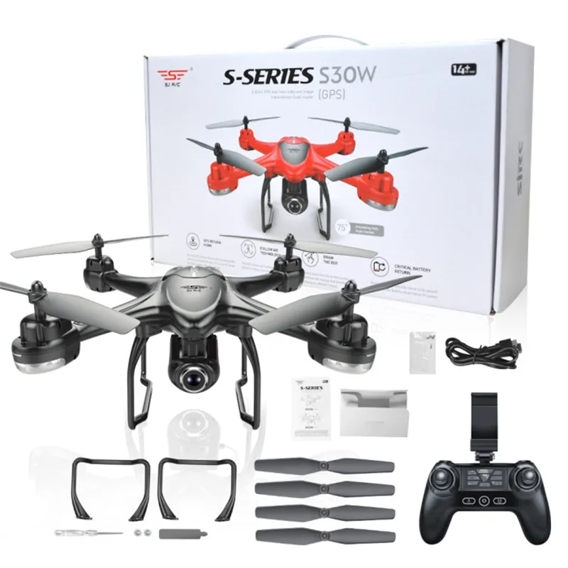 

S-SERIES S30W Double GPS Dynamic Follow WIFI FPV W/ 720P Wide Angle Camera RC Racing Drone 6-Axis Quadcopter VS Bayangtoys X21