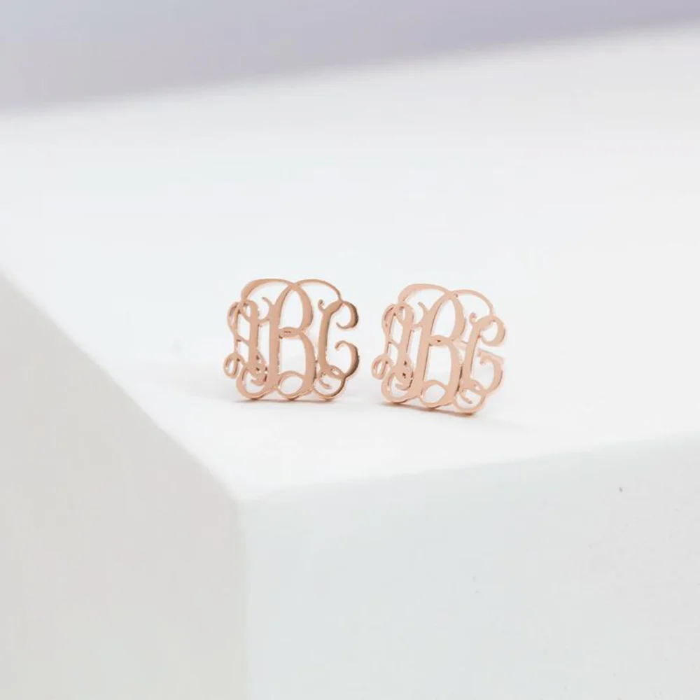 

FYW Stainless Steel Monogram Stud Earrings Personalized Monogram Custom Name Initials Earrings Jewelry Women