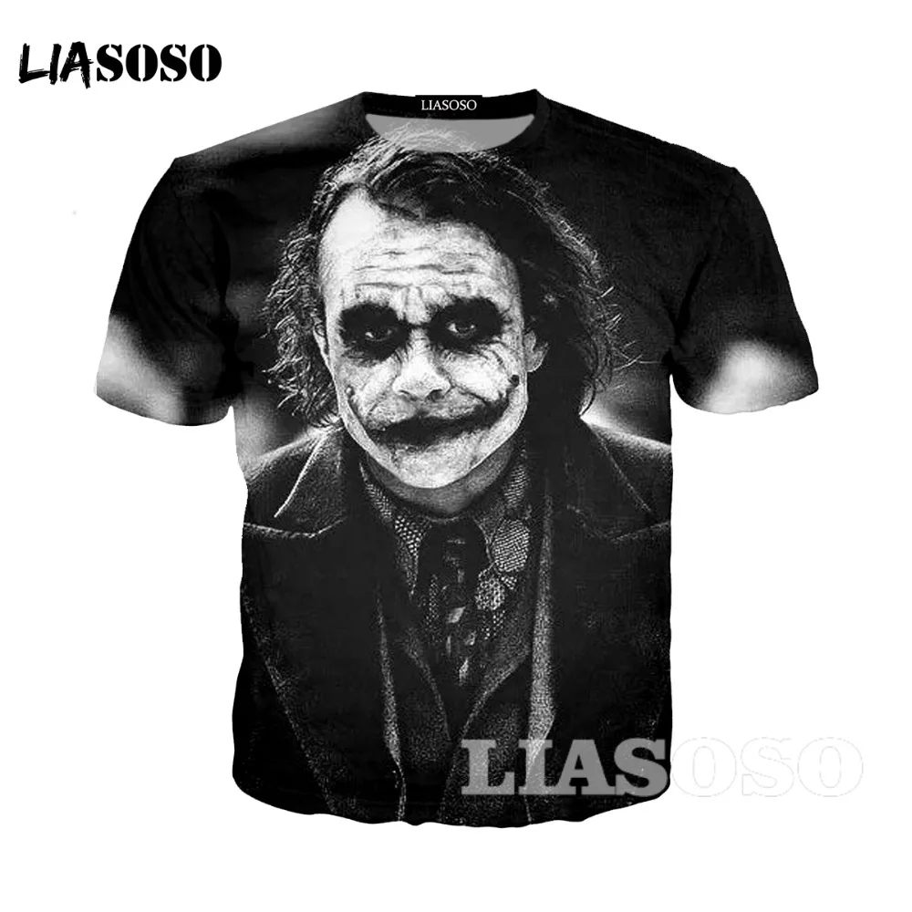 

LIASOSOS Heath Ledger clown tshirt men fashion tshirts brand l design casual pullover for autumn t shirt hiphop yy0000a1