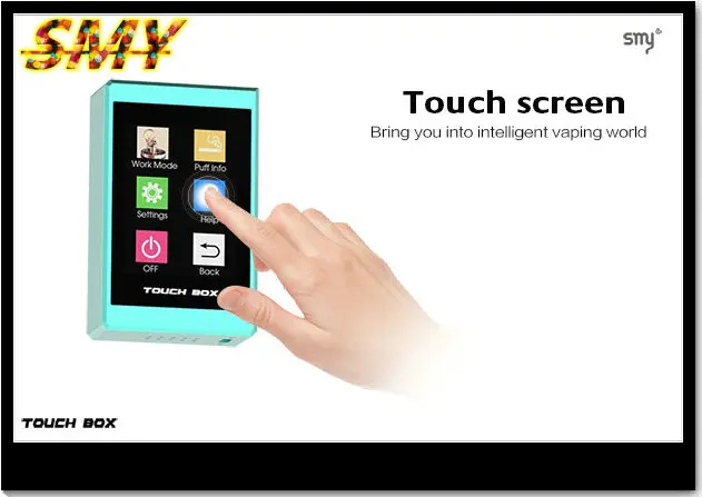 

2pcs/lot SMY First Touch Screen Box Mod original Touch box mod 100w TC mod e-cigarette mod VS istick 100w free ship