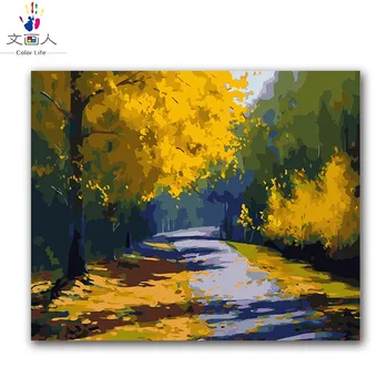 

scenery block diy ditigal oil painting package by numbers with kits for adult kids practise painting scenery Knife painting