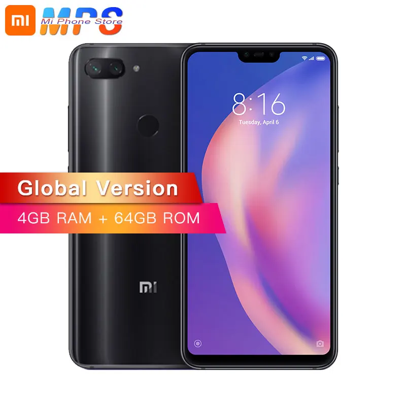 Глобальная версия Xiaomi Mi 8 Lite 4 Гб 64 мобильный телефон Snapdragon 660 Octa Core 24MP фронтальная камера 6,26 дюймов 19:9 полный экран