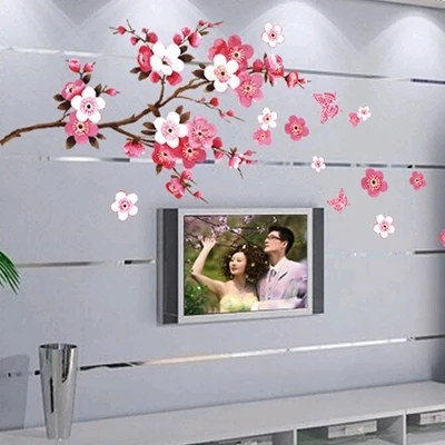 Plum Blossom Sitting Room Adornment Inside The Bedroom Of Children Room Sofa Tv Setting Can Remove 2021