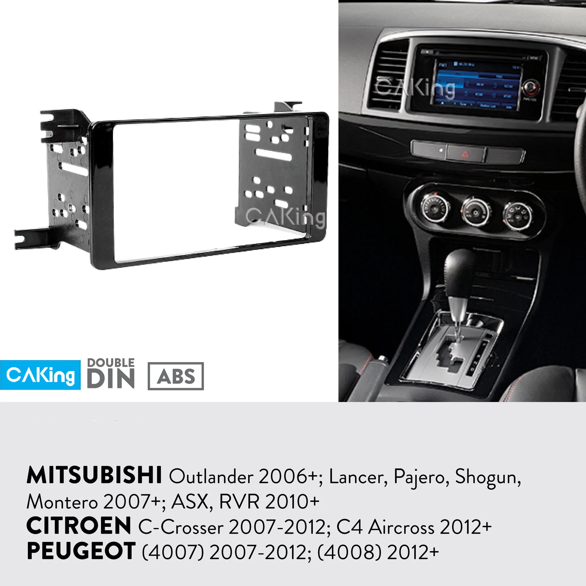 

Car Fascia Panel for MITSUBISHI Outlander 2006+; Lancer, Pajero, Shogun, Montero 2007+; ASX, RVR 2010+ Dash Kit Adapter Bezel