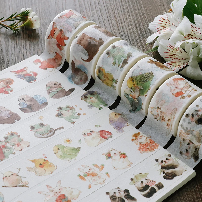 

10PCS/LOT soft sprout courtyard paper decorative tape masking tape washi tape