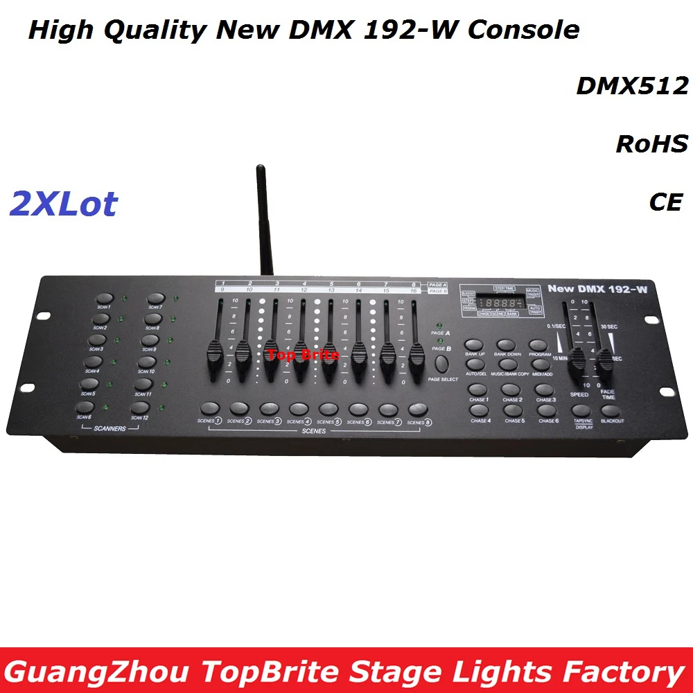 Console de Dmx 2.4g sem Fio Controlador para o para o Console de Iluminação Iluminação de Palco Controlador de Equipamentos 2 Pçs e lote Novo 192 w Dmx Console de Dmx512 Disco dj