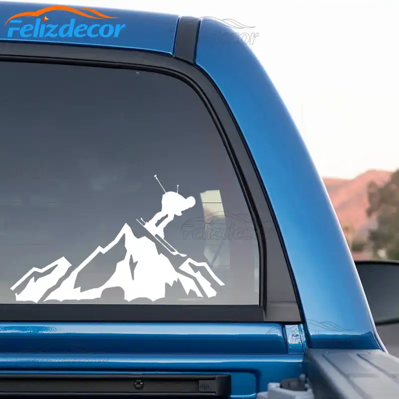 20*12cm Skier Racing Down the Mountain Car Decals Ski Slopes Vinyl Cut Decal Art Car Window