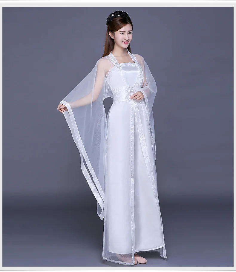 Китайский традиционный старинный костюм Infanta платье в народном стиле женское платье Пери династии Цин Одежда для танцев Косплей YZT081605 - Цвет: white