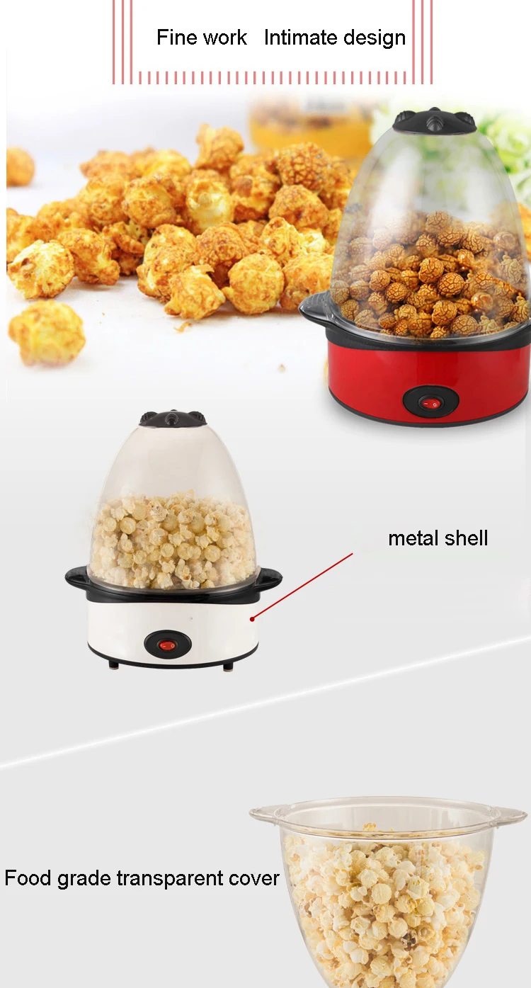 DMWD Mini Portable Electric Popcorn Maker Automatic Mini Hot Air Pop Corn Poping Machine Household DIY Popper Corn Maker EU Plug