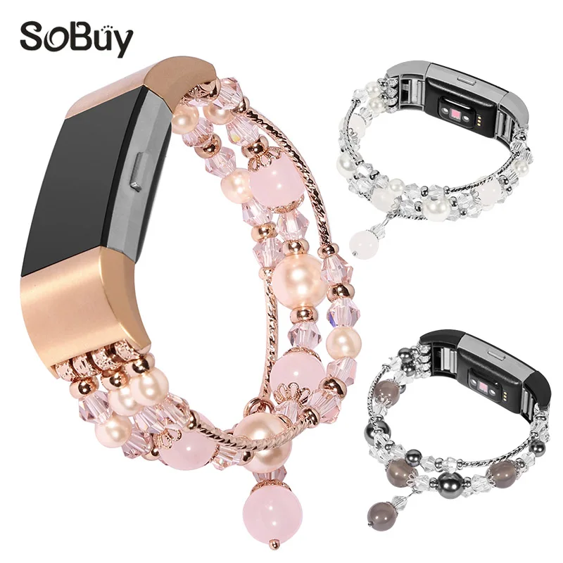 

for Fitbit Charge 2 metal strap women jewelry bracelet charge2 watch bands Agate gemstone wrist strap fashion fitbit band