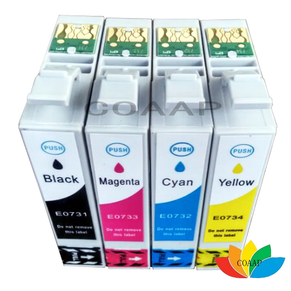 Cartucho de tinta para impresora EPSON 73N, recambio de tinta compatible  con T0731, TX100, TX110, TX200, TX210, TX410, CX3900, CX5900, CX4900,  CX4905, CX3905, T40W, TX400, 4 unidades|ink cartridge|compatible ink  cartridgeink cartridge for