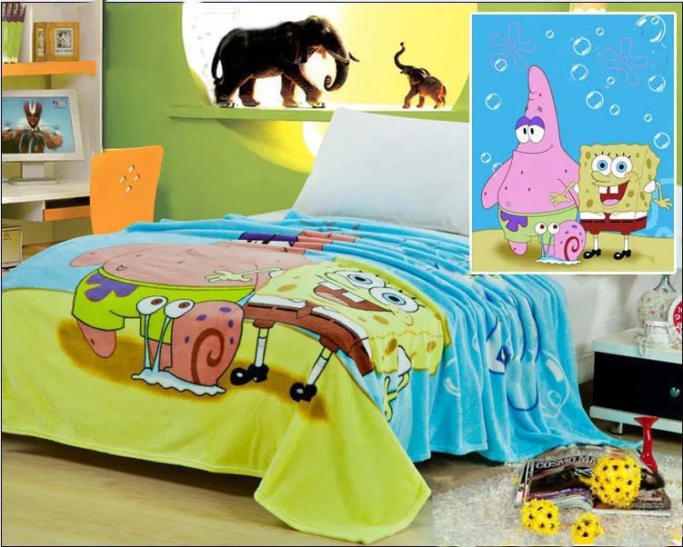 Free Shipping SpongeBob 100% Coral Fleece Blankets Cartoon Blanket on the Bed Microfiber Blankets Baby blanket children Free Shipping SpongeBob 100% Coral Fleece Blankets Cartoon Blanket on the Bed Microfiber Blankets Baby blanket children