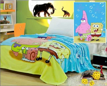 

SpongeBob 100% Coral Fleece Blankets Cartoon Blanket on the Bed Microfiber Blankets Baby blanket children