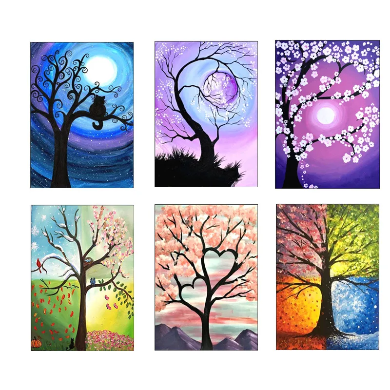 

5d diamond painting landscape tree round diy diamond mosaic picture embroidery pattern embroidery handmade