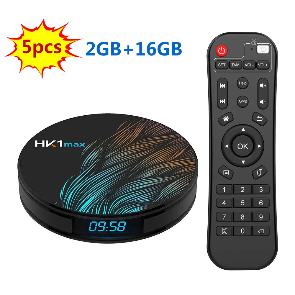 5 шт. HK1MAX Smart tv box Android 9,0 2,4G/5G Wifi BT 4,0 RK3328 Четырехъядерный 4K 1080P Full HD hk1 max приставка Netflix KD плеер - Цвет: 2G 16G TV BOX 5pcs