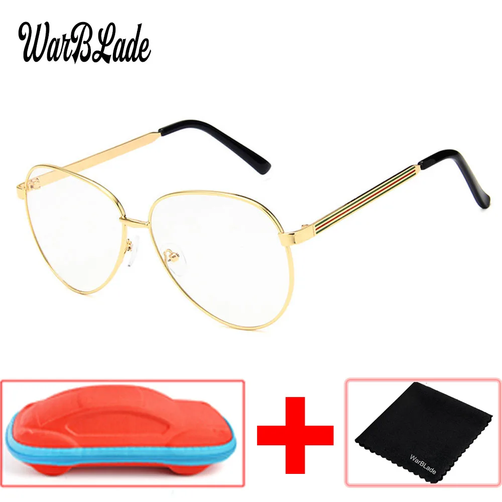 Women Gold Clear Glasses Myopia Frame Eyewear Men Spectacle Lens Optical Glass Lunette Female with box | Аксессуары для одежды