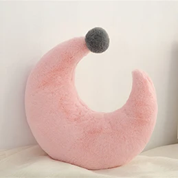 Pink moon Искусственный кроличий мех корона Сердце Луна Звезда Треугольник Форма плюшевая подушка полностью набитый искусственный кроличий мех подушка для женщин девочек - Цвет: Pink moon