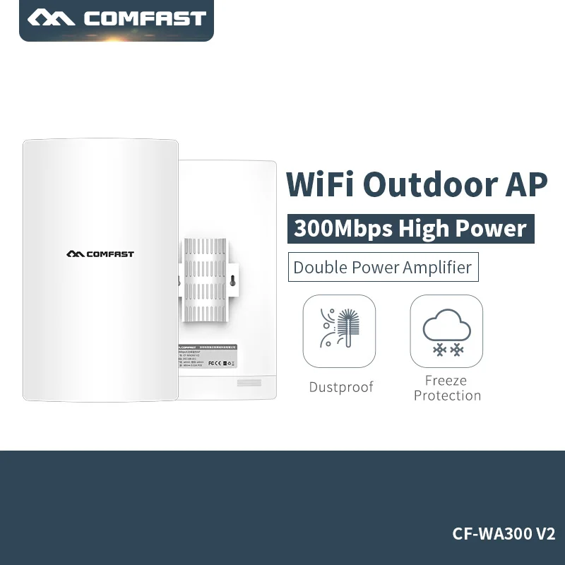

Comfast 2.4GHz 300M Outdoor CPE Wireless WiFi Router 16M Flash Extender AP Access Point WiFi Bridge with 13dbi Antenna 48V POE
