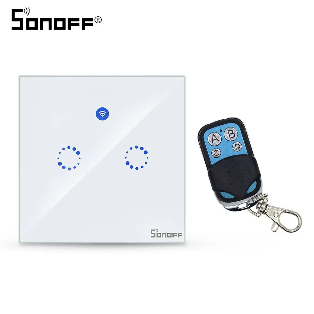 Sonoff T1 Eu Uk Light Glass Touch Panel Switch Smart Wifi 1 2 3 Gang Way Rf 433 Remote Wall